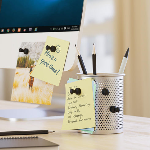 SMART&COOL Black 35 Pack Strong Silicone Push Pin Magnets, Anti Scratch Fridge Magnets, Small Push Pin Magnets, Magnets for Refrigerator, Whiteboa...